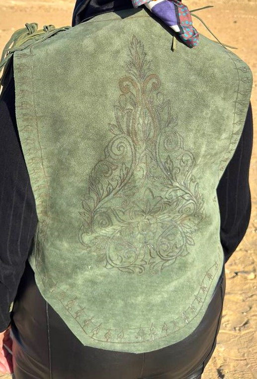 A raw leather vest